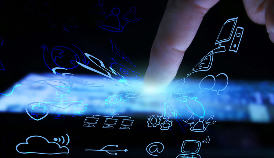 A person using a digital interface